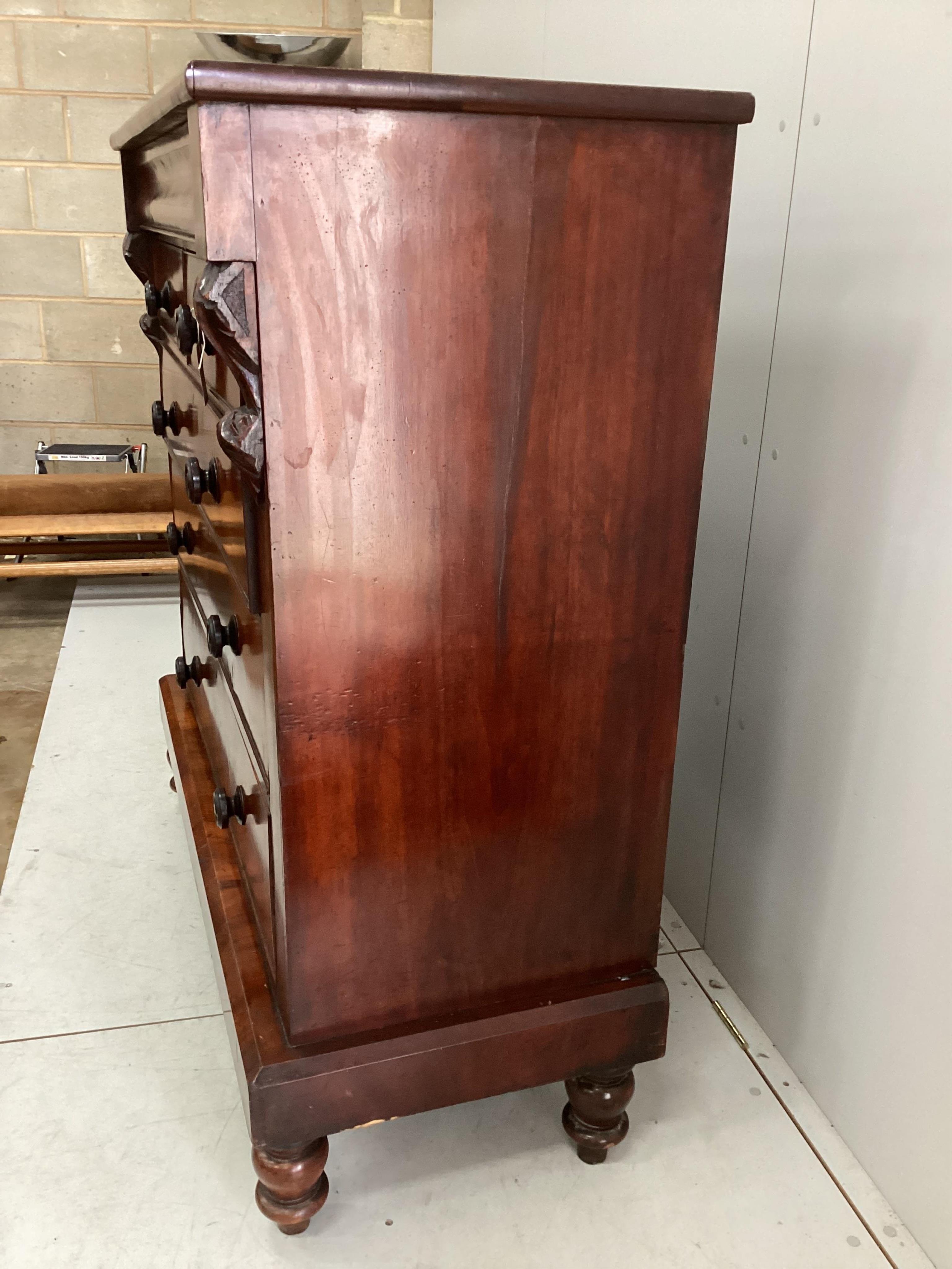 A Victorian mahogany Scottish chest, width 122cm, depth 54cm, height 132cm. Condition - fair to good